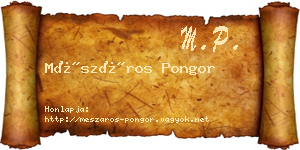 Mészáros Pongor névjegykártya